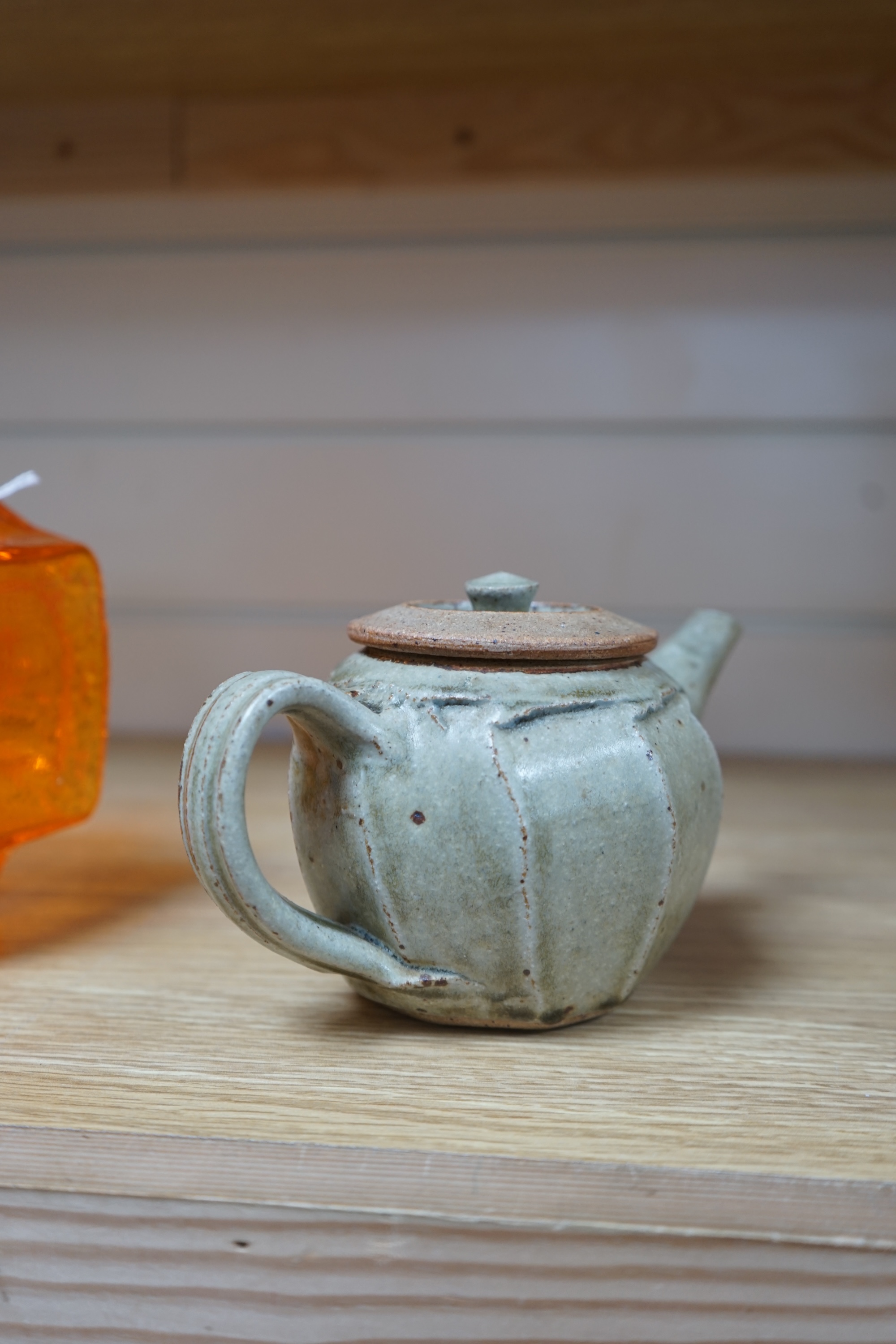 Richard Batterham (1936-2021), a stoneware studio pottery teapot, 18.5cm wide. Condition - good, minor chip to spout